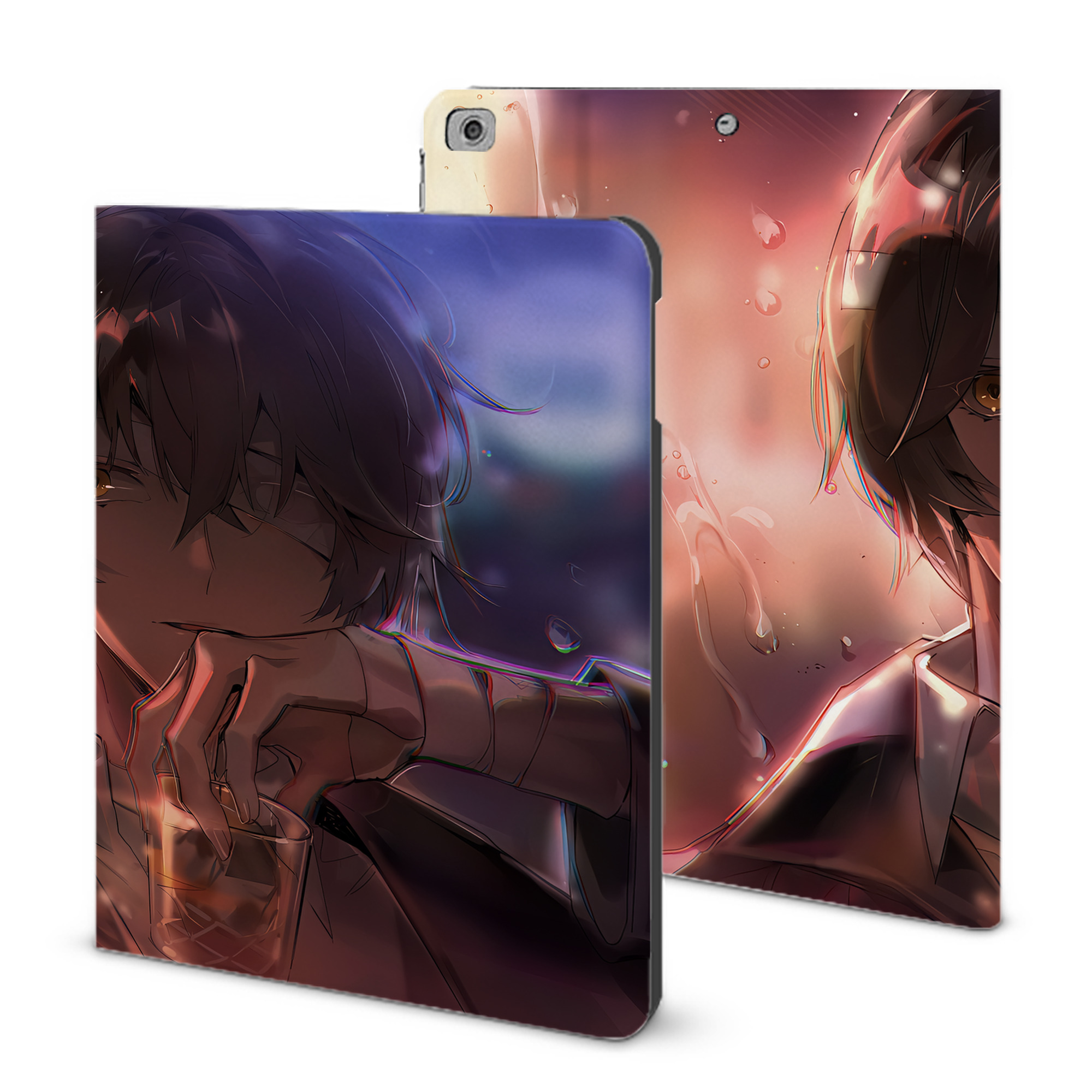（画像用） 文豪ストレイドッグス Bungo Stray Dogs IPad ケース ブック型 PUレザー TPU 耐衝撃 軽量 薄型 ペン収納なし 全面保護 IPad 各モデル対応